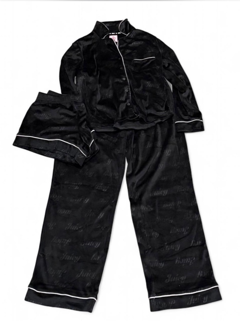 Juicy Couture Black Pajama Set of 3
